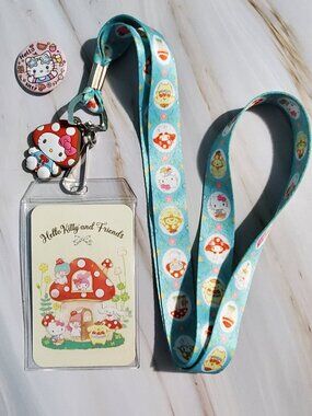 ✨$5 OFF $25 ✨ Sanrio Hello Kitty and Friends ID Lanyard +  pinback button